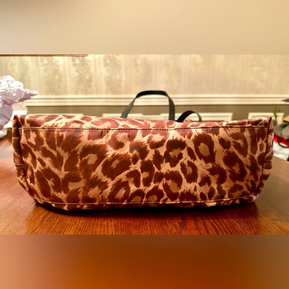 ✨Kate Spade♠️”Taylor” Leopard Tote Bag/Leather/Nylon - Picture 12 of 16